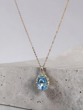 Nwt Blue Sage  SterlingBlue Crystal Pendant Necklace - Elegant Women's Jewelry